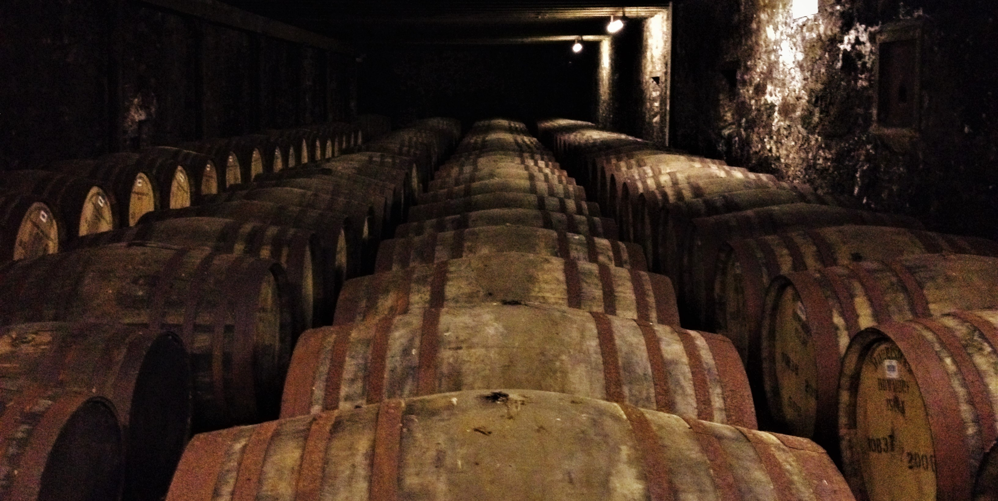 Whisky slowly maturing in Bowmore's famous Vault 1 warehouse